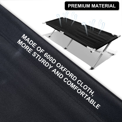 YSSOA Folding Camping Cot with Storage Bag for Adults, Portable and Lightweight Sleeping Bed for Outdoor Traveling, Hiking, Easy to Set up (Color: Black)