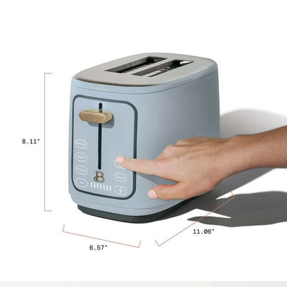 2 Slice Toaster with Touch-Activated Display, Cornflower